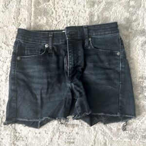 Black denim shorts